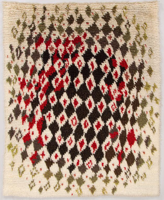 Kirsti Ilvessalo, ryijy, malli Suomen Käsityön Ystävät. Noin 155 x 120 cm.