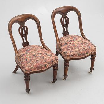 A pair of mahogany chairs, Sweden, mid 19th century.