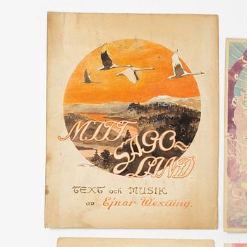 Gunnar Widholm, Book illustrations, 4 pieces.