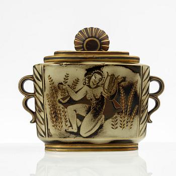 Gunnar Nylund, urna med lock, "Flambé", Rörstrand.