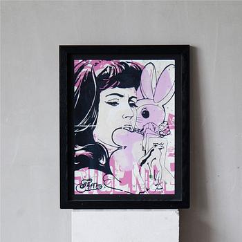 FAILE, "Bunny Girl", serigrafi, signerad och a tergo numrerad 10/10.