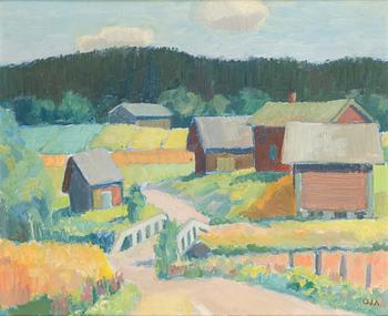 Onni Oja, oil on board, signed.