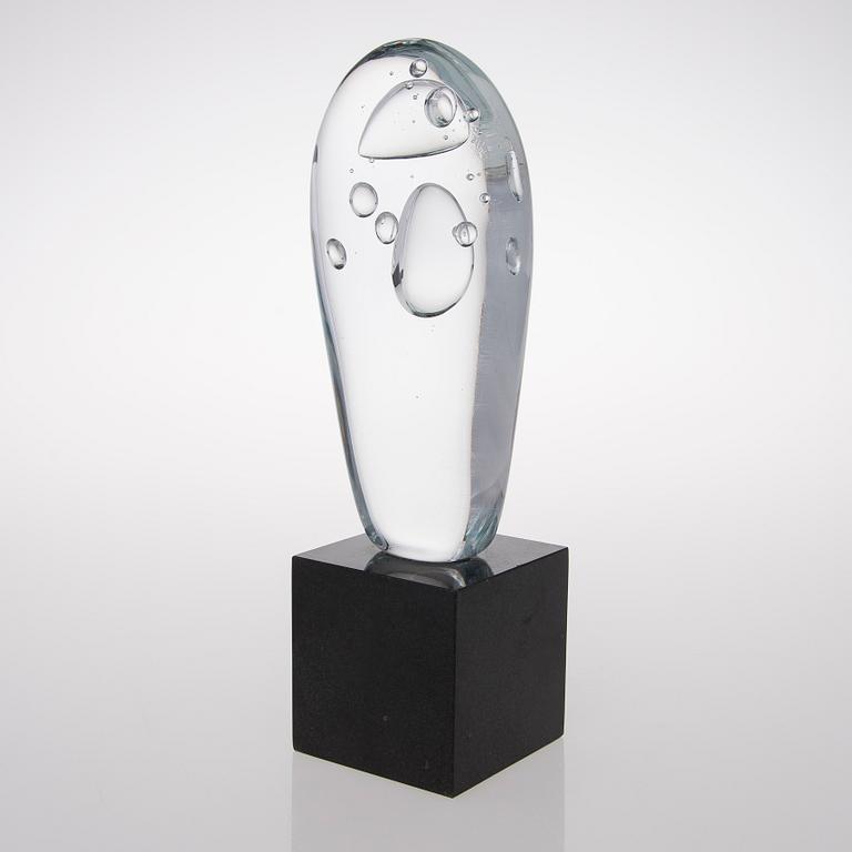 A glass sculpture signed Pauli Partanen 2011.