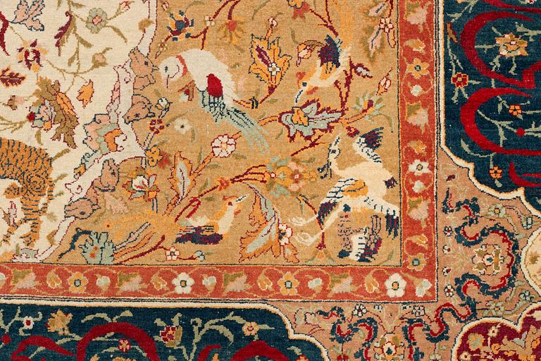 An antique Amritsar carpet, north India, c. 453 x 354 cm.