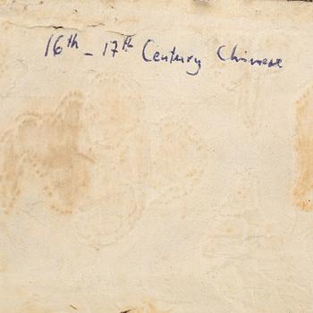 A Chinese silk fragment, Qing dynasty, 18/19th century.