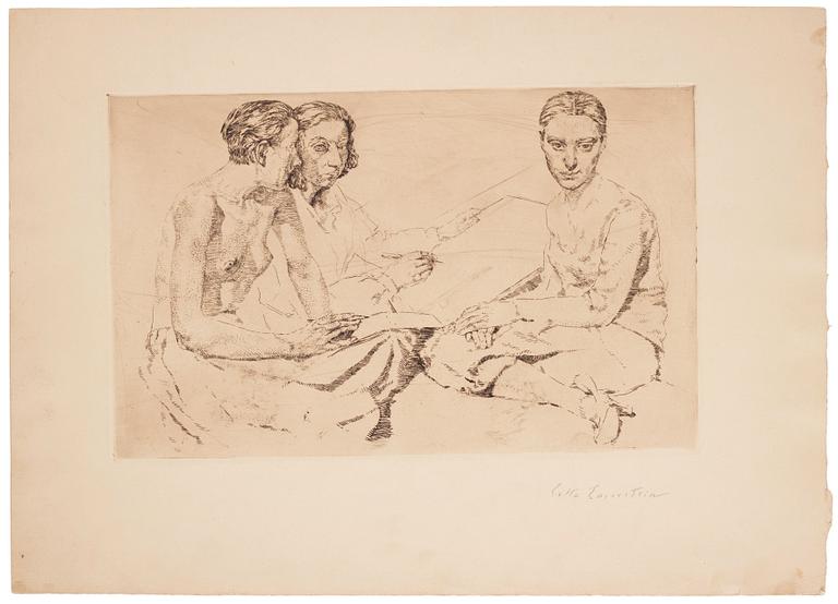 Lotte Laserstein, "Die Malerin und Traute Rose zeichnend".