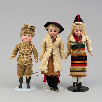 three German porcelain dolls from the 1910-/1920's.