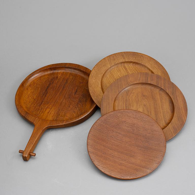 PARTI SERVERINGSDELAR, teak, 9 delar, Danmark och Sverige, 1900-talets andra hälft.
