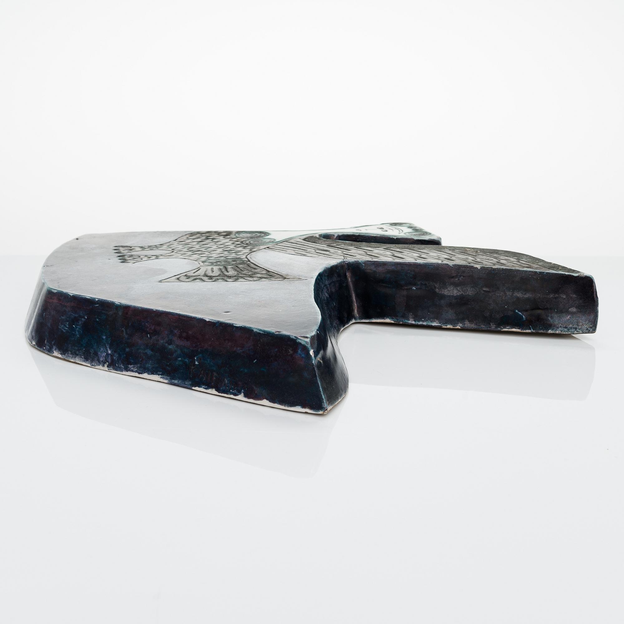 Birger Kaipiainen, a stoneware relief signed Kaipiainen.