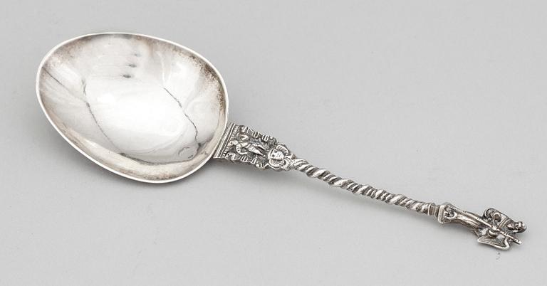 APOSTLASKED, silver, England / Holland. 1600-1700-tal. Vikt ca 52 g.