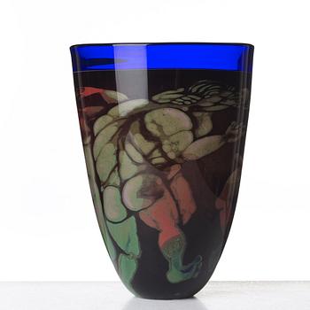 Eva Englund, a "graal" glass vase, Orrefors 1988.