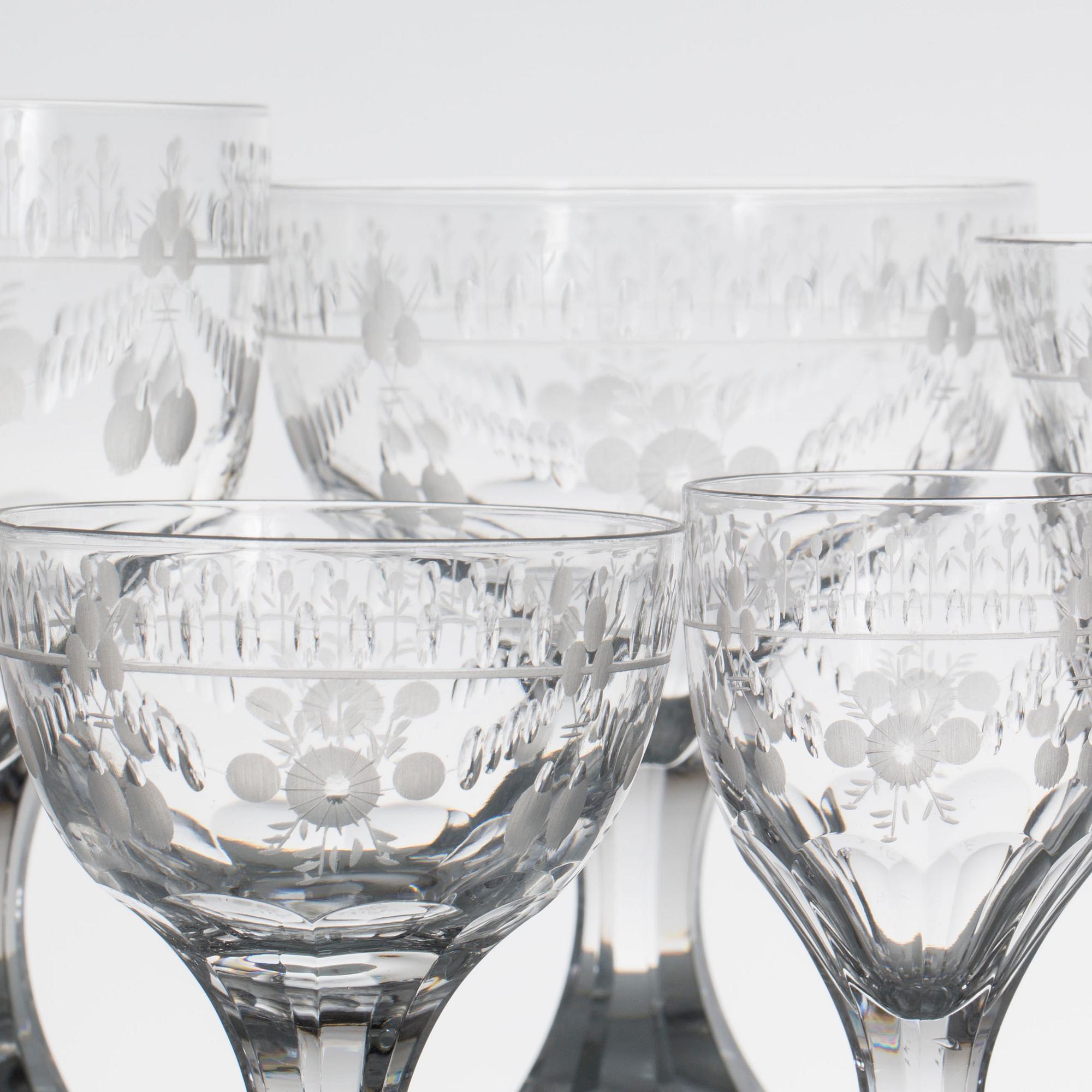 GLASSERVIS, ca 60 delar, "Flach" Kosta Boda.
