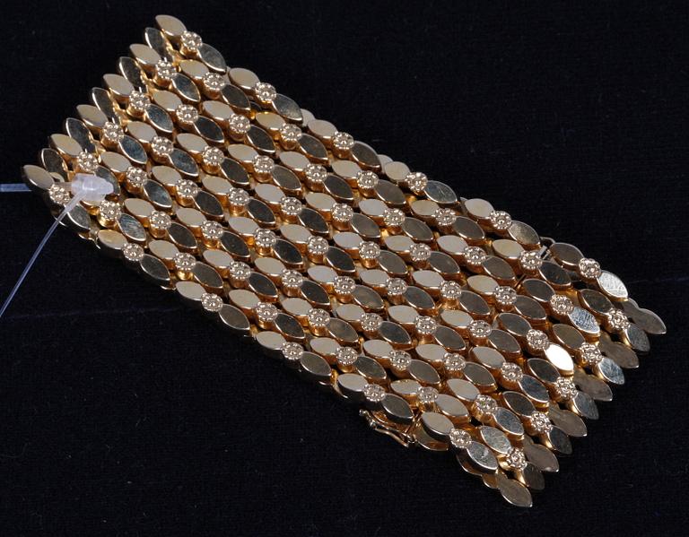 ARMBAND, 18K guld, märkt 750, Deposita, 1900-tal. Vikt 84 gram.