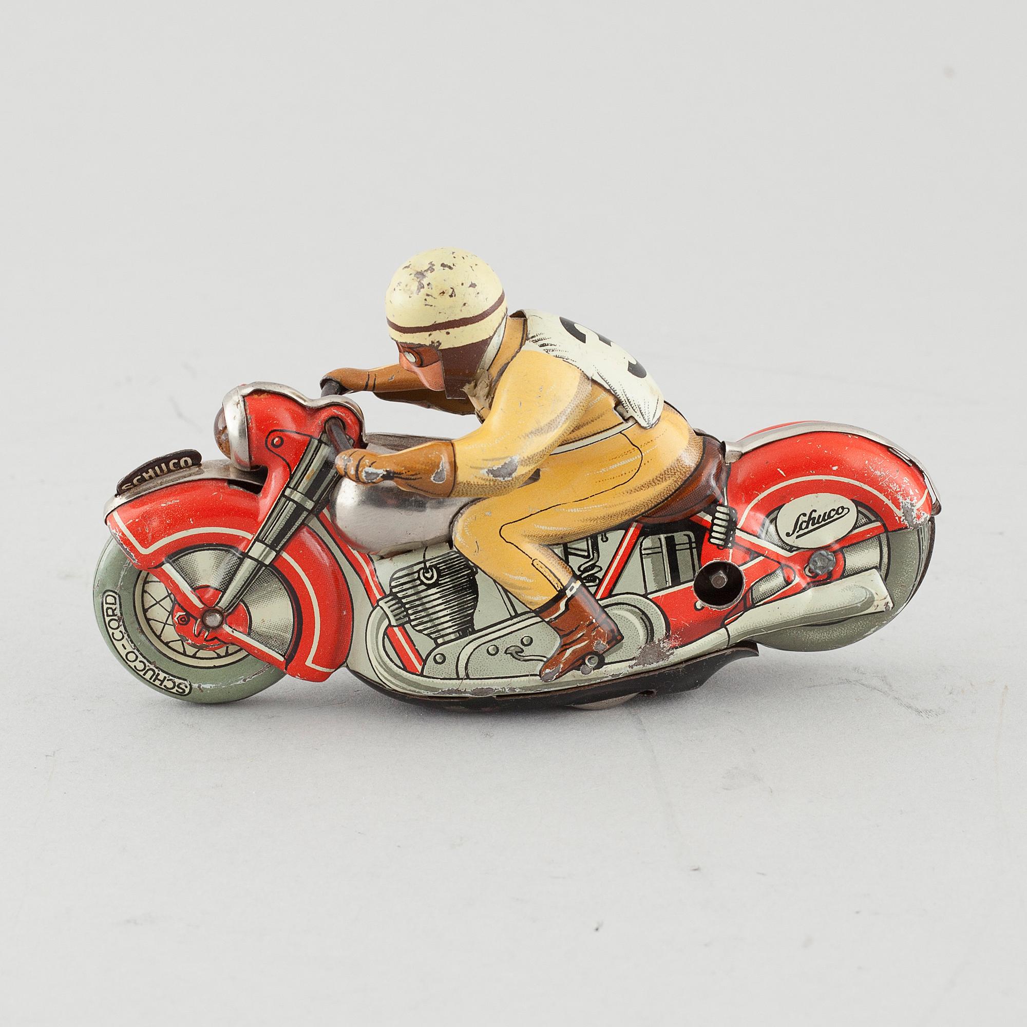 LEKSAK, Schuco Sport motorcykel, Tyskland, 1930/40-tal.