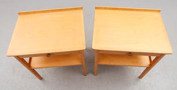 SÄNGBORD, 1 par, Carl Malmsten, Åfors Möbelfabrik, 1900-talets andra hälft.