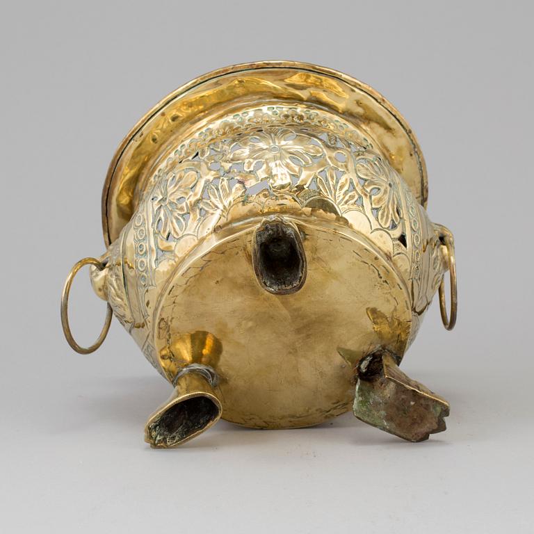 A 18th/19th century brass flower pot.