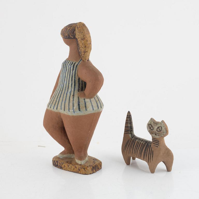 Lisa Larson, figuriner, 2 st, stengods, Gustavsberg.