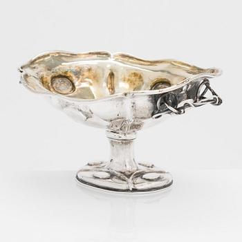 Johan Gustaf Ettinger, a parcel-gilt silver sweetmeat basket, Turku Finland 1852.