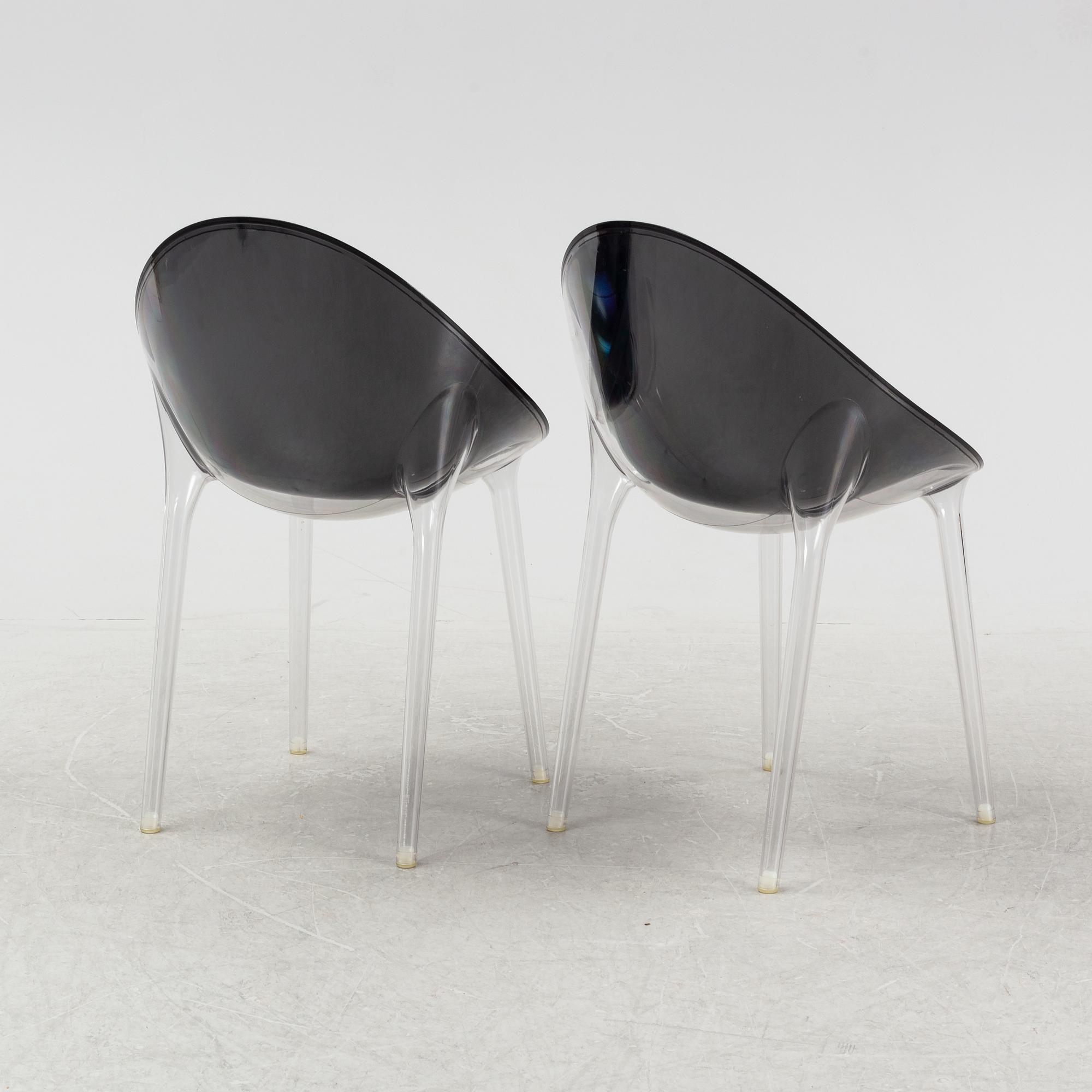 Philippe Starck, a pair of 'Mr. Impossible' chairs from Kartell, Italy.