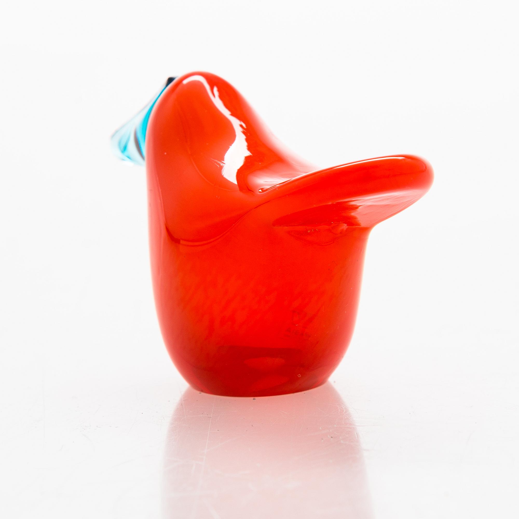 Oiva Toikka, glass bird signed Oiva Toikka Nuutajärvi Notsjö. 1972-78.