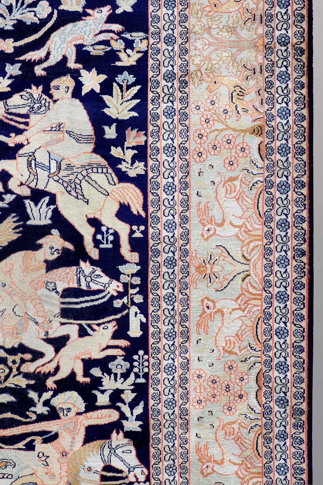 A RUG, Figural silke Kashmir, ca 263 x 179 cm.