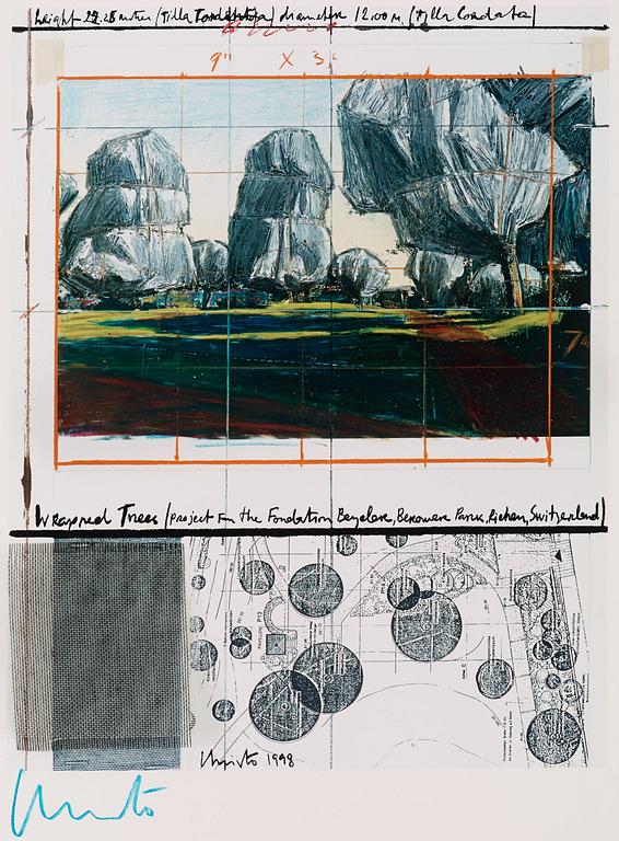 Christo & Jeanne-Claude, "Wrapped Trees, project for the the Fondation Beyeler and Berower Park, Riehen, Switzerland".
