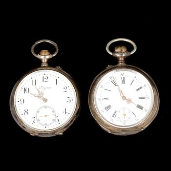 FICKUR, 2st, silver, Glashütte och Longines, 1900-tal.