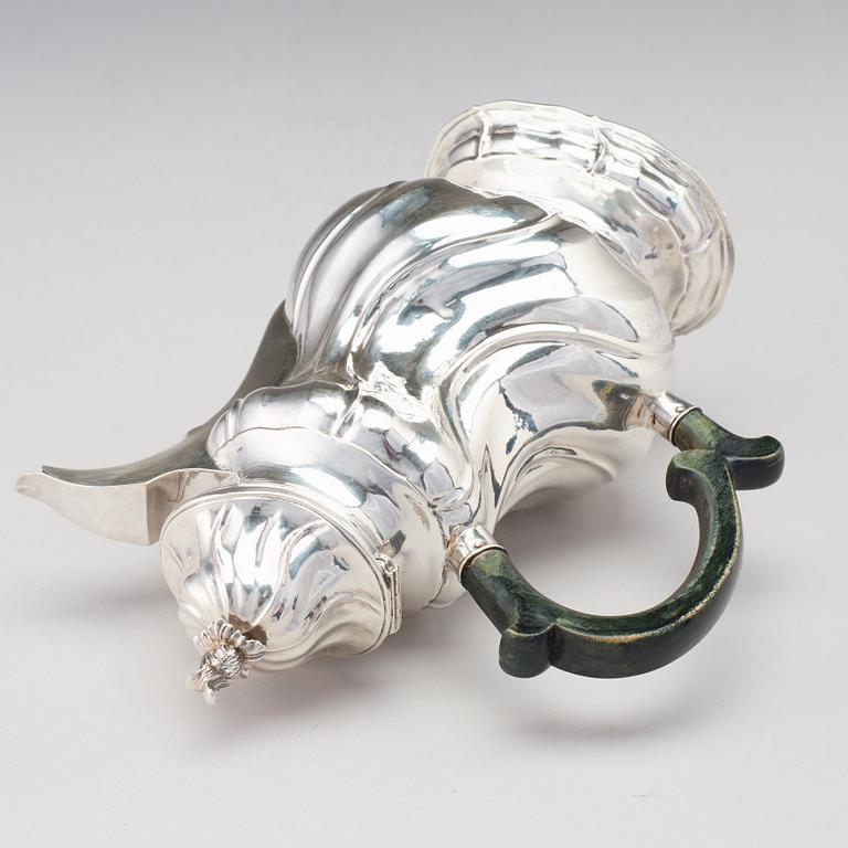 Johan Wennerwall, kaffekanna, silver, Göteborg 1759, rokoko.
