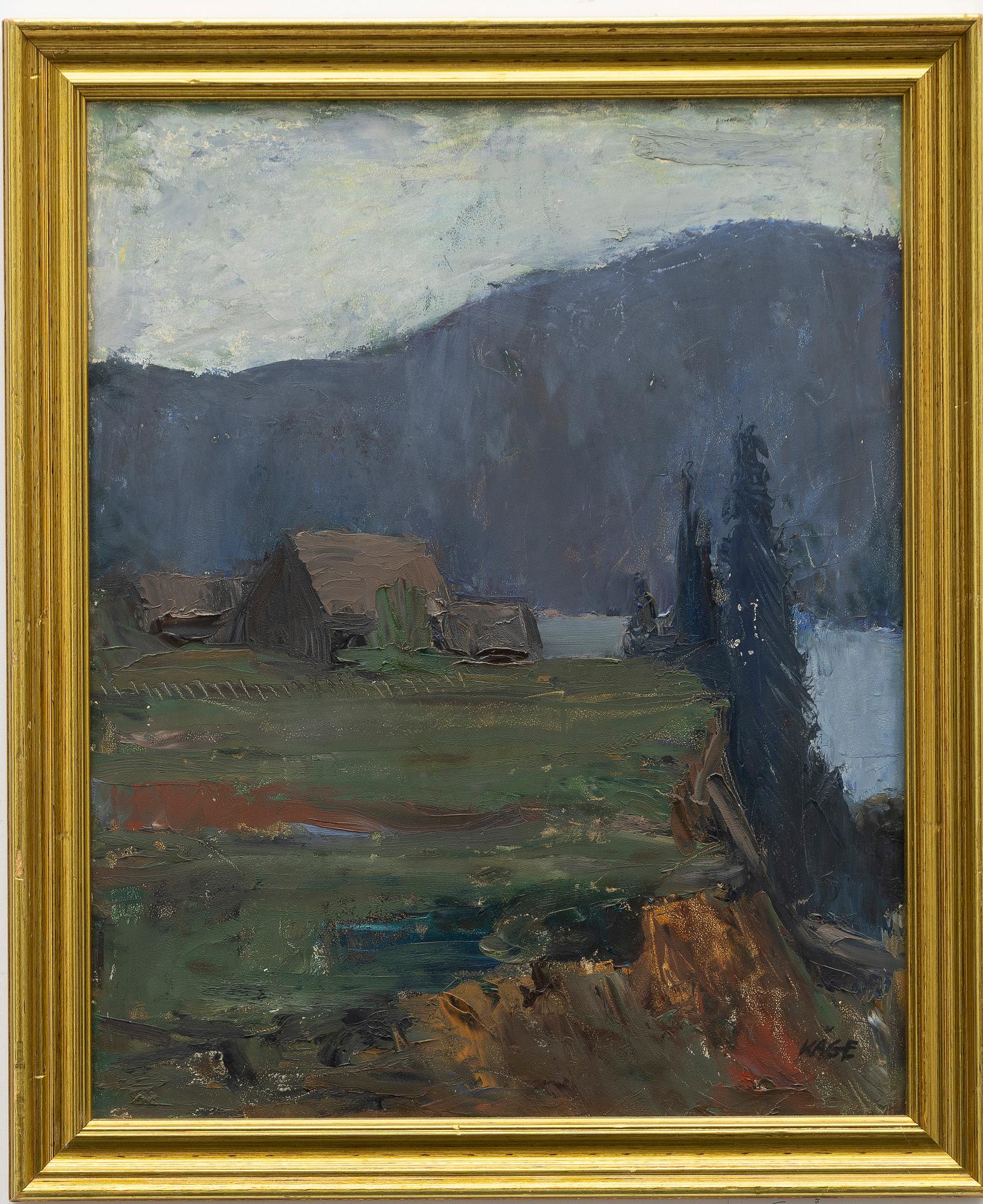 Wilhelm Kåge, Landscape with cottages.