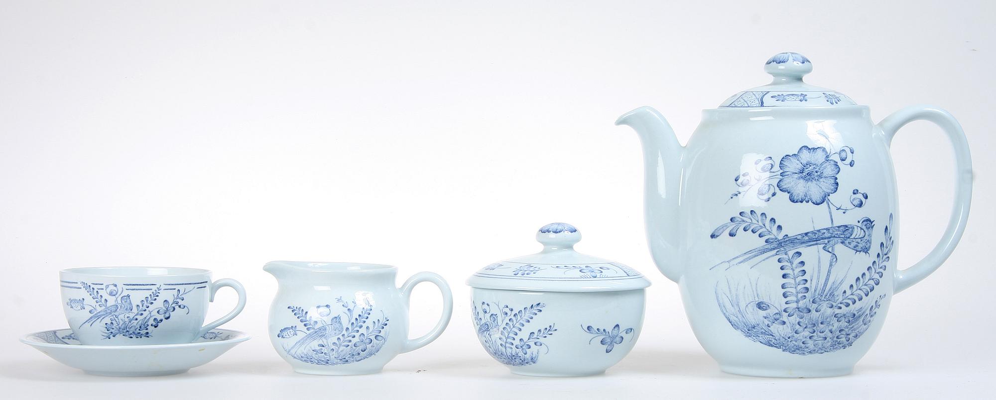 KAFFESERVIS, 25 delar, porslin, "Fågel Blå", Rörstrand.
