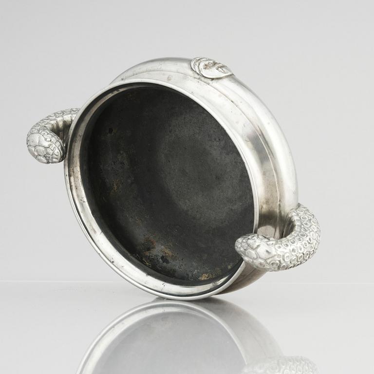 Anna Petrus, & Estrid Ericson, a pewter bowl with handles, Svenskt Tenn, Stockholm 1927.