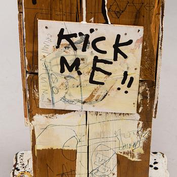 JANI HÄNNINEN, sculpture, wood, mixed media, signed.