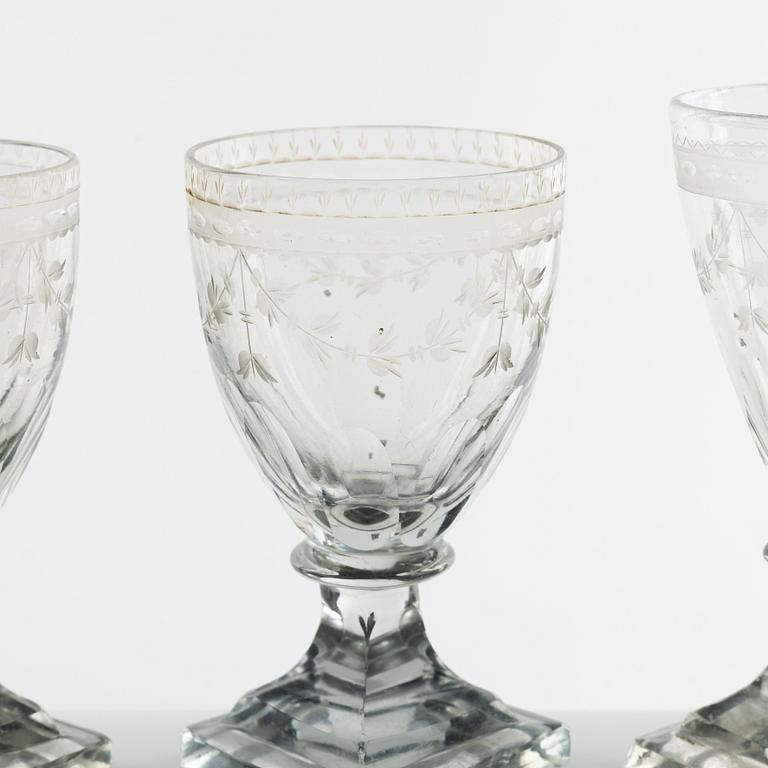 Glas, 5st, Sverige, tidigt 1800-tal, Sengustavianska.