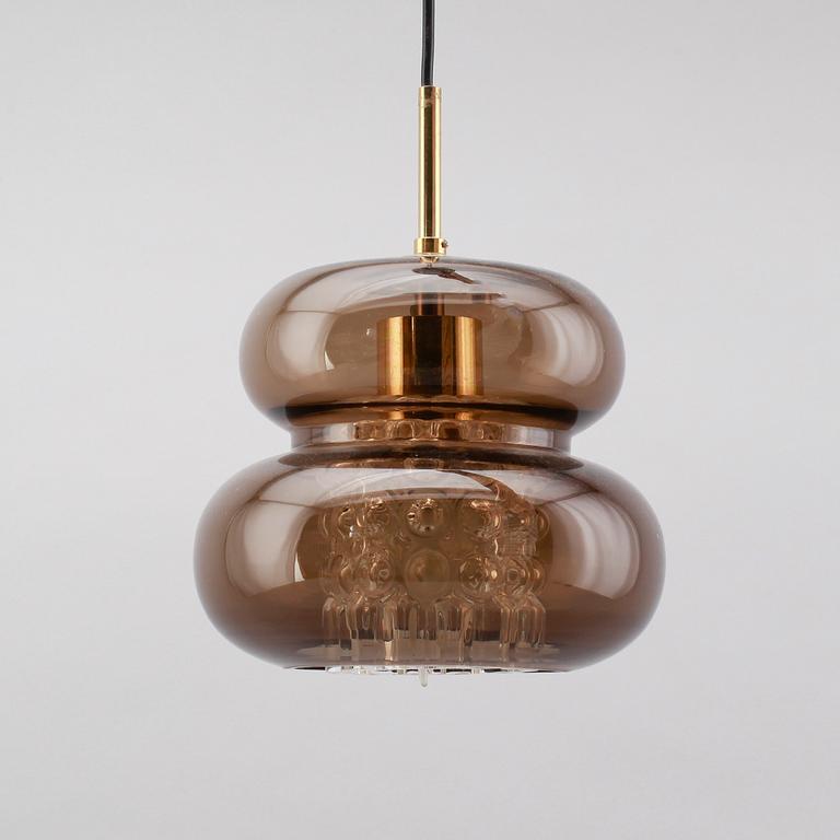TAKLAMPA, glas, "Bubblan", Carl Fagerlund, Orrefors, 1900-talets andra hälft. Höjd ca 26 cm.