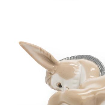 Lladró, figuriner, 2 st, porslin, Donkey in Love och Trumpeting Elephant.