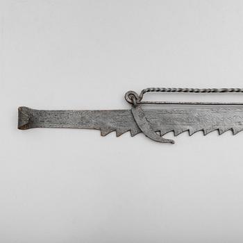 GRYTHÅLLARE, smide, för öppen spis, 1700-tal.