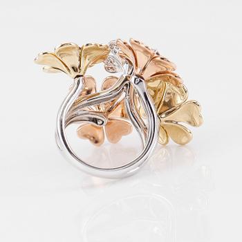 RING, 14K guld och diamanter.
