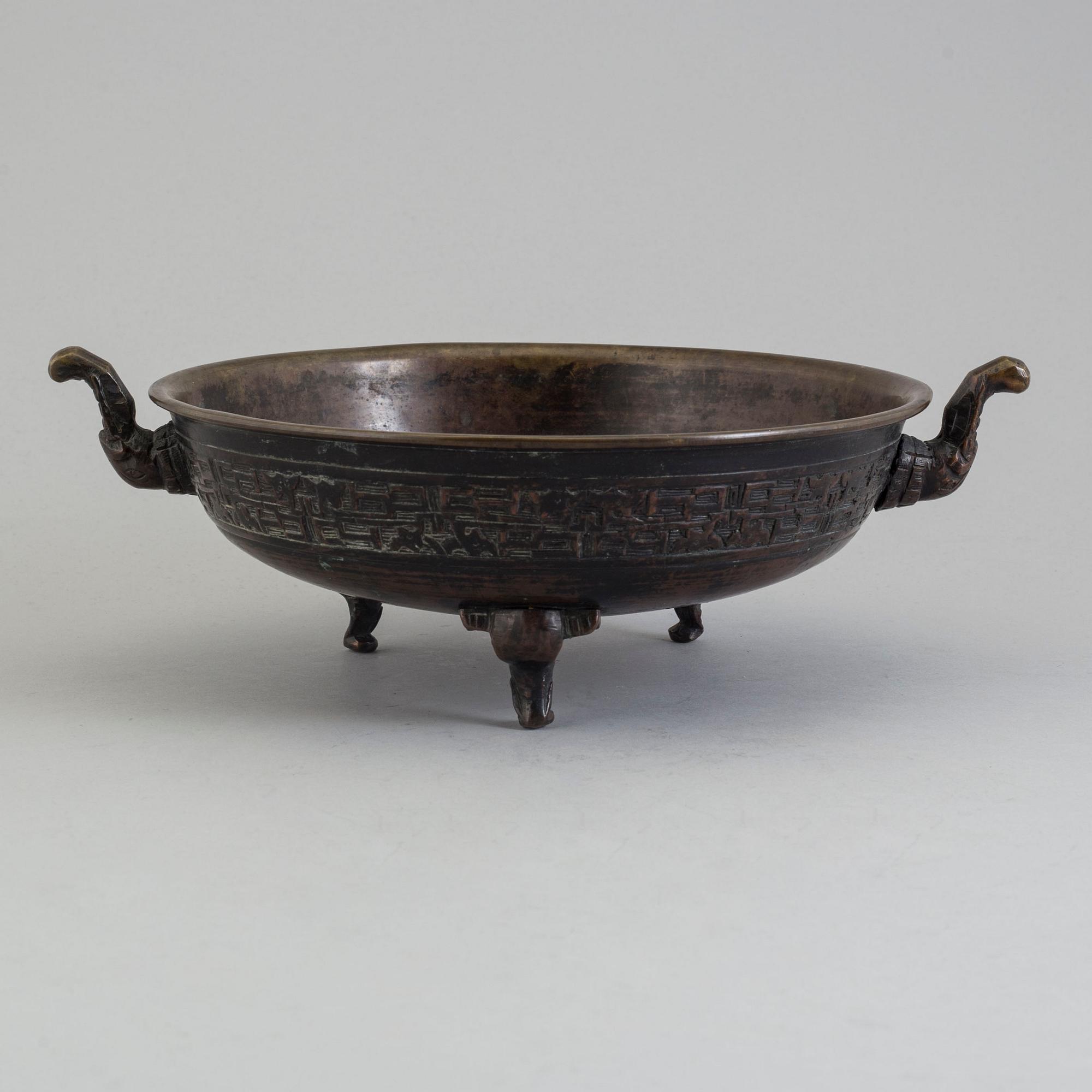 A Chinese 20th century bronze incense burner.