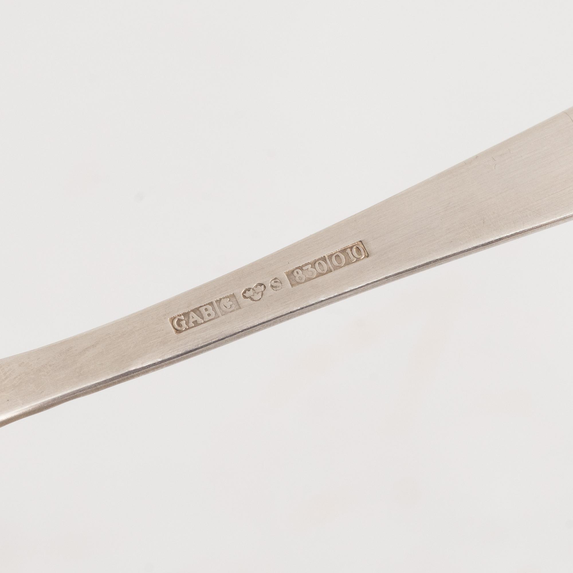 Jacob Ängman, bestickuppsättning, 98 delar, silver, "Rosenholm", Guldsmedsaktiebolaget, Stockholm 1960-80-tal.