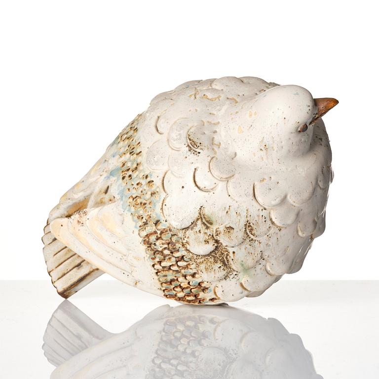 Tyra Lundgren, a chamotte stoneware sculpture of a pigeon, Sweden mid 20th century.