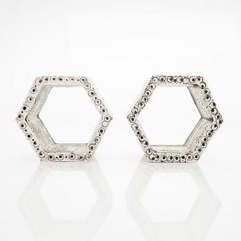 Rut Bryk, A set of two late 1950s 'Hexagon' stoneware tiles for Arabia.