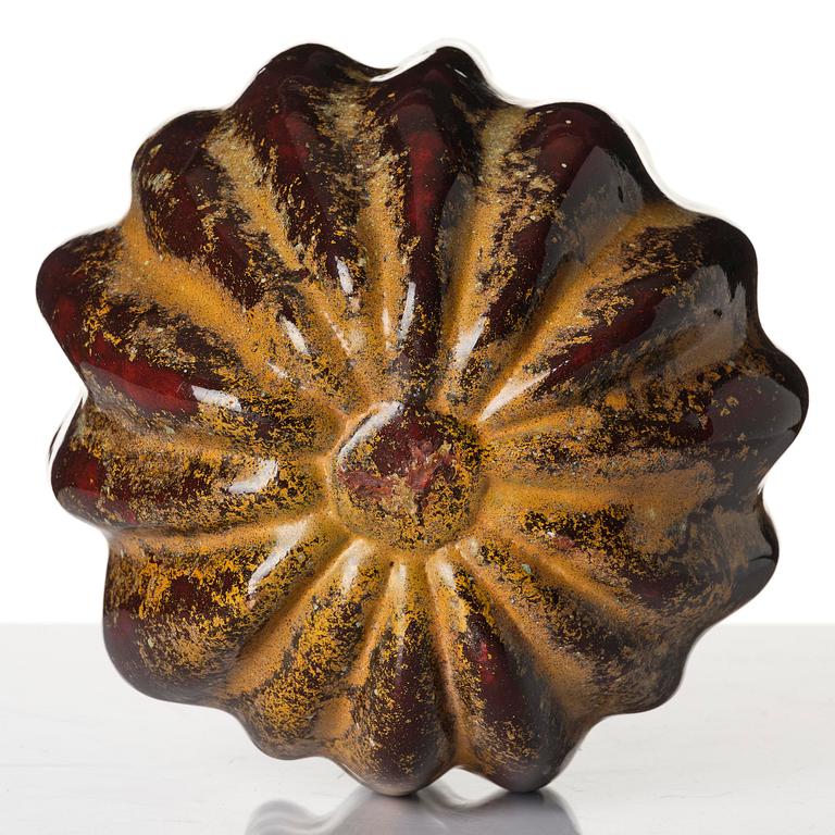 Hans Hedberg, a faience sculpture/vase of a pumpkin, Biot, France.