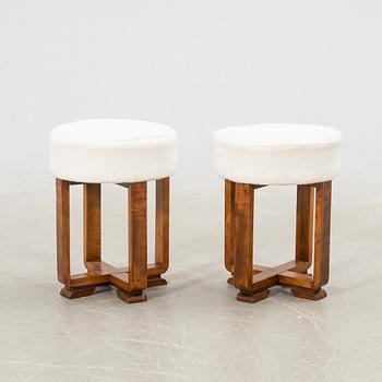Stools, a pair, Art Deco, first half of the 20th century.