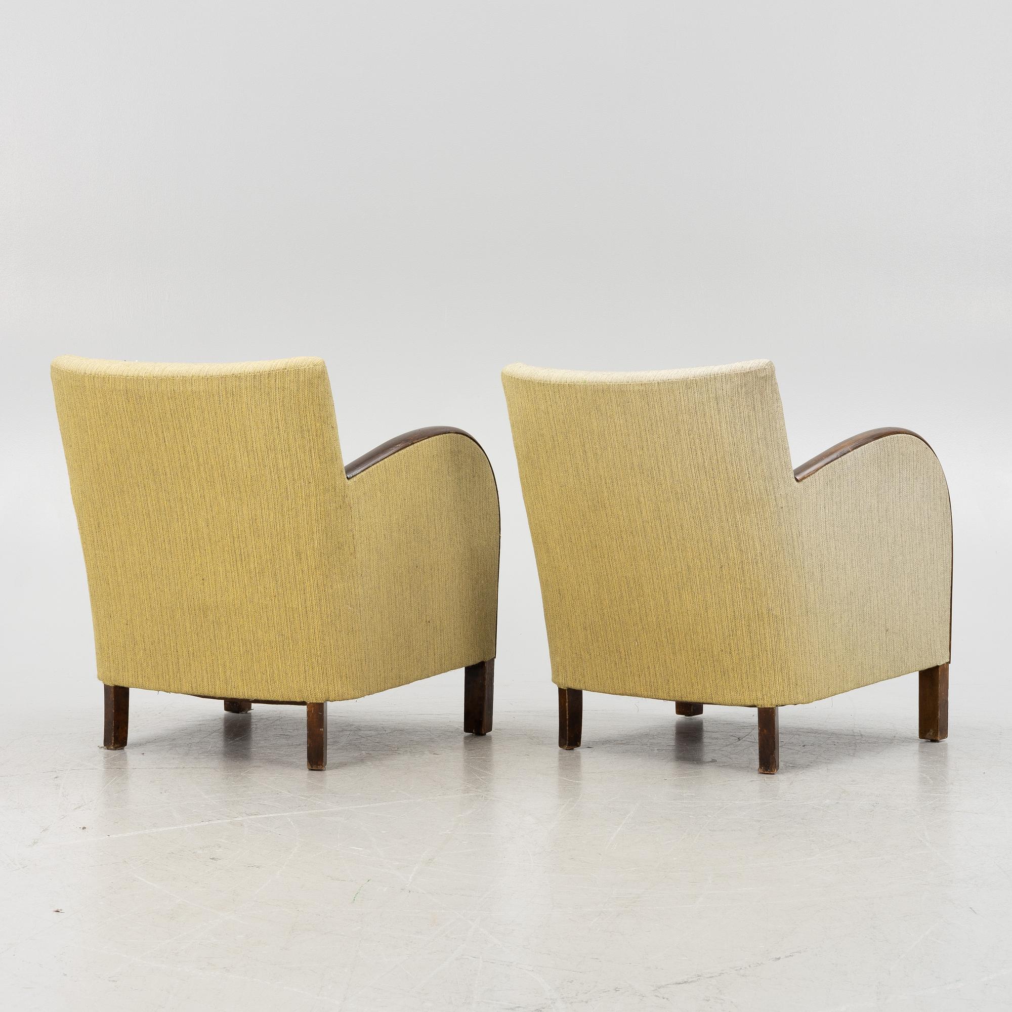 Armchairs, a pair, functionalism, 1930s/40s.