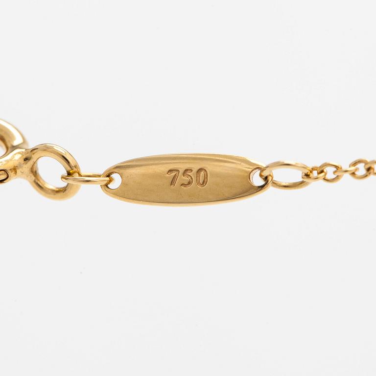 Tiffany & Co, Elsa Peretti, an 18K gold necklace with a diamond approx. 0.12 ct.