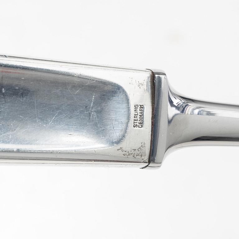 Tias Eckhoff, a pair of sterling silver carving utensils, 'Cypress', Georg Jensen, Denmark.