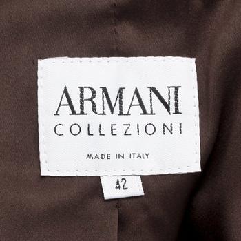 ARMANI, a dark brown velvet jacket, size 42.
