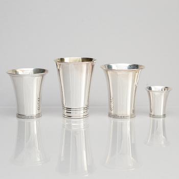 Ten Silver Beakers, 20th Century.