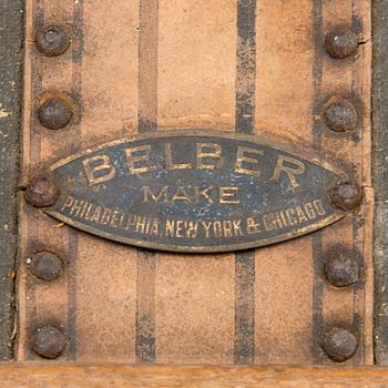 An early 20th Century trunk by The Belber Trunk & Bag Co, New York.