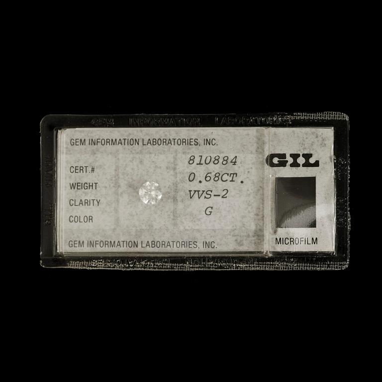 BRILJANTSLIPAD DIAMANT, oinfattad, ca0.68ct.